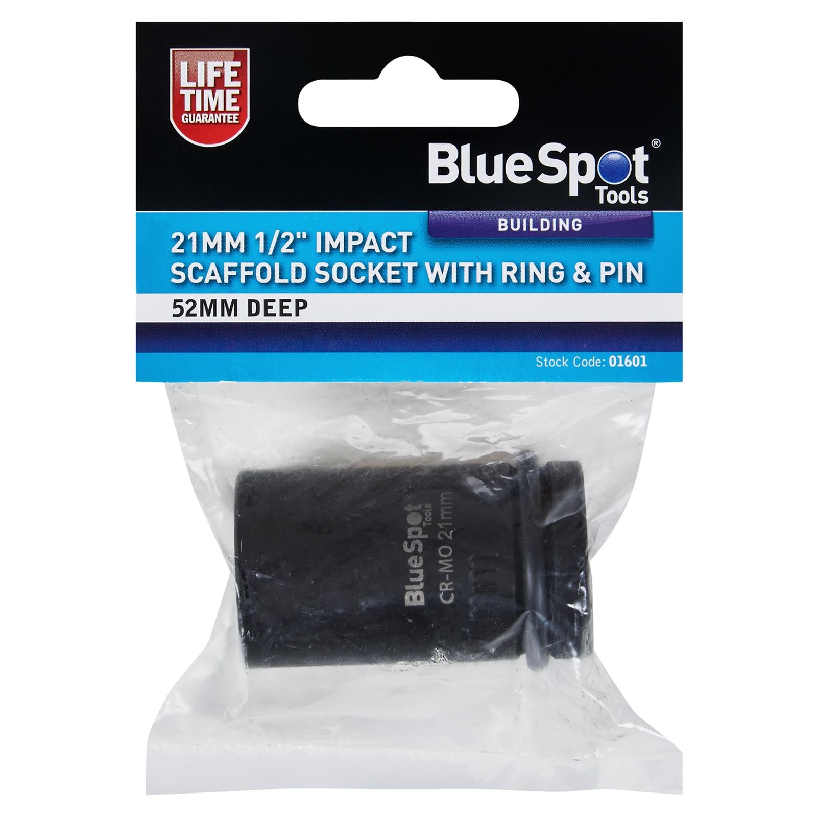 BlueSpot Impact Scaffold Socket With Ring And Pin 21mm 1/2