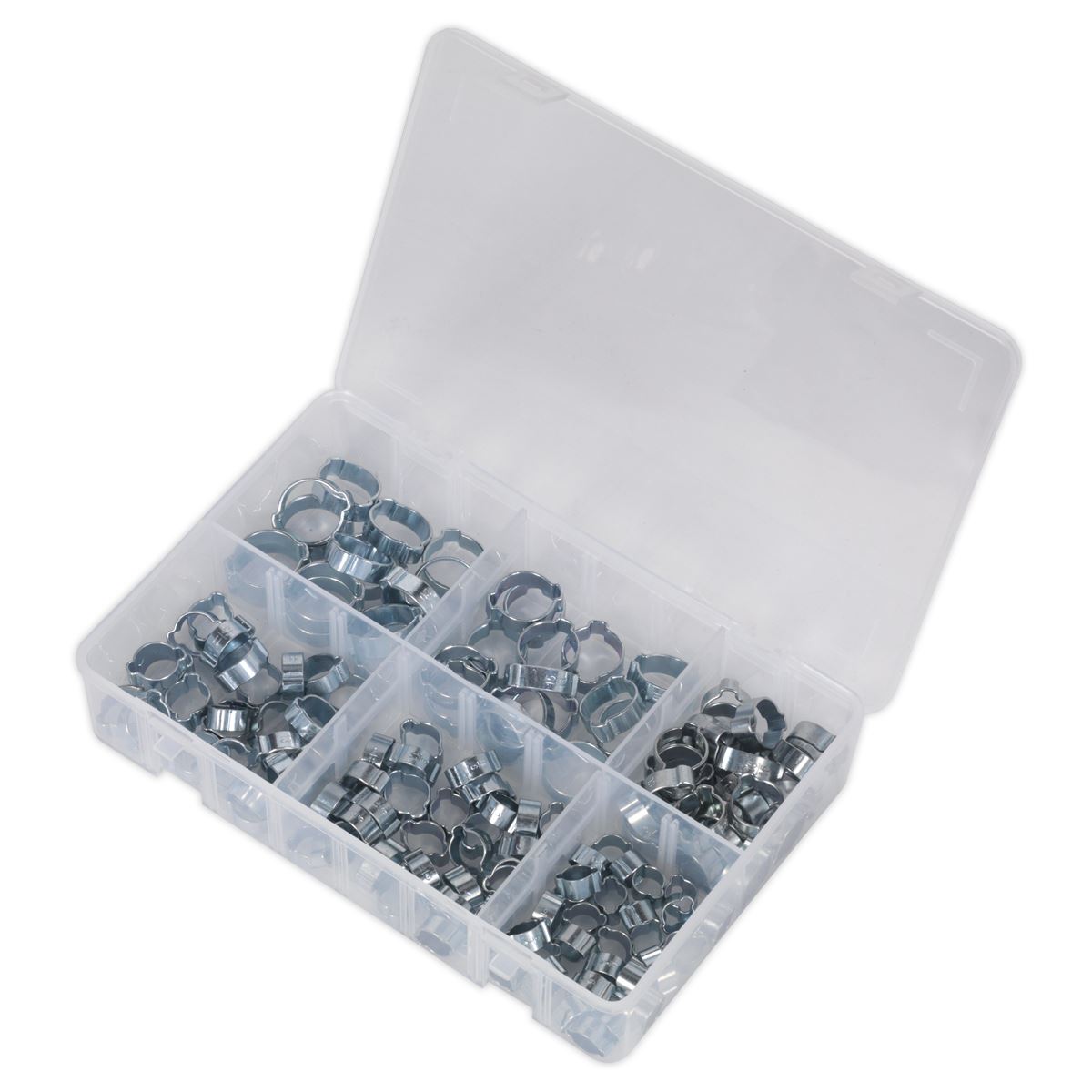 Sealey O-Clip Double Ear Assortment 140pc - Zinc Plated