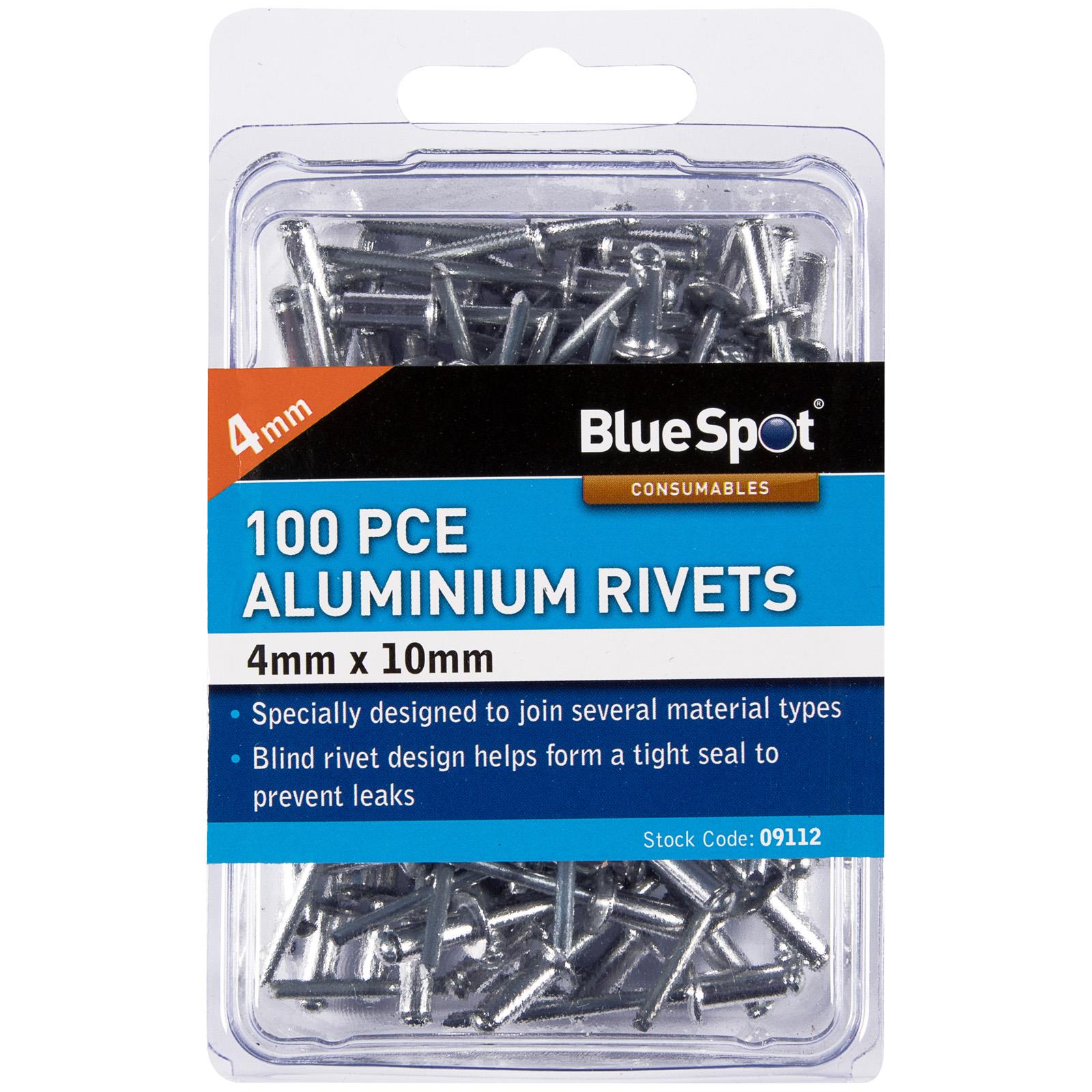 BlueSpot Aluminium Rivets 4.0 x 10mm 100 Piece