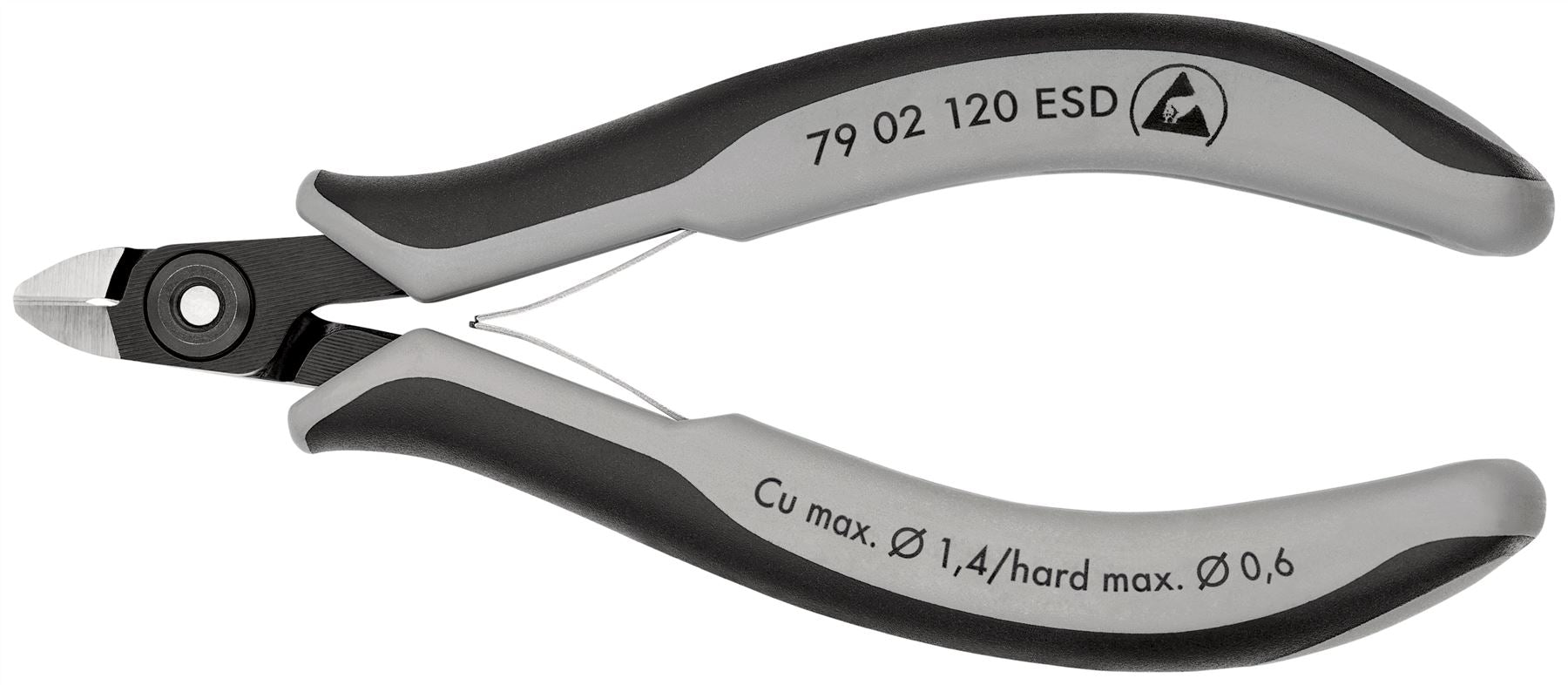KNIPEX Precision Electronics Side Cutter Cutting Pliers ESD 120mm Multi Component Grips 79 02 120 ESD