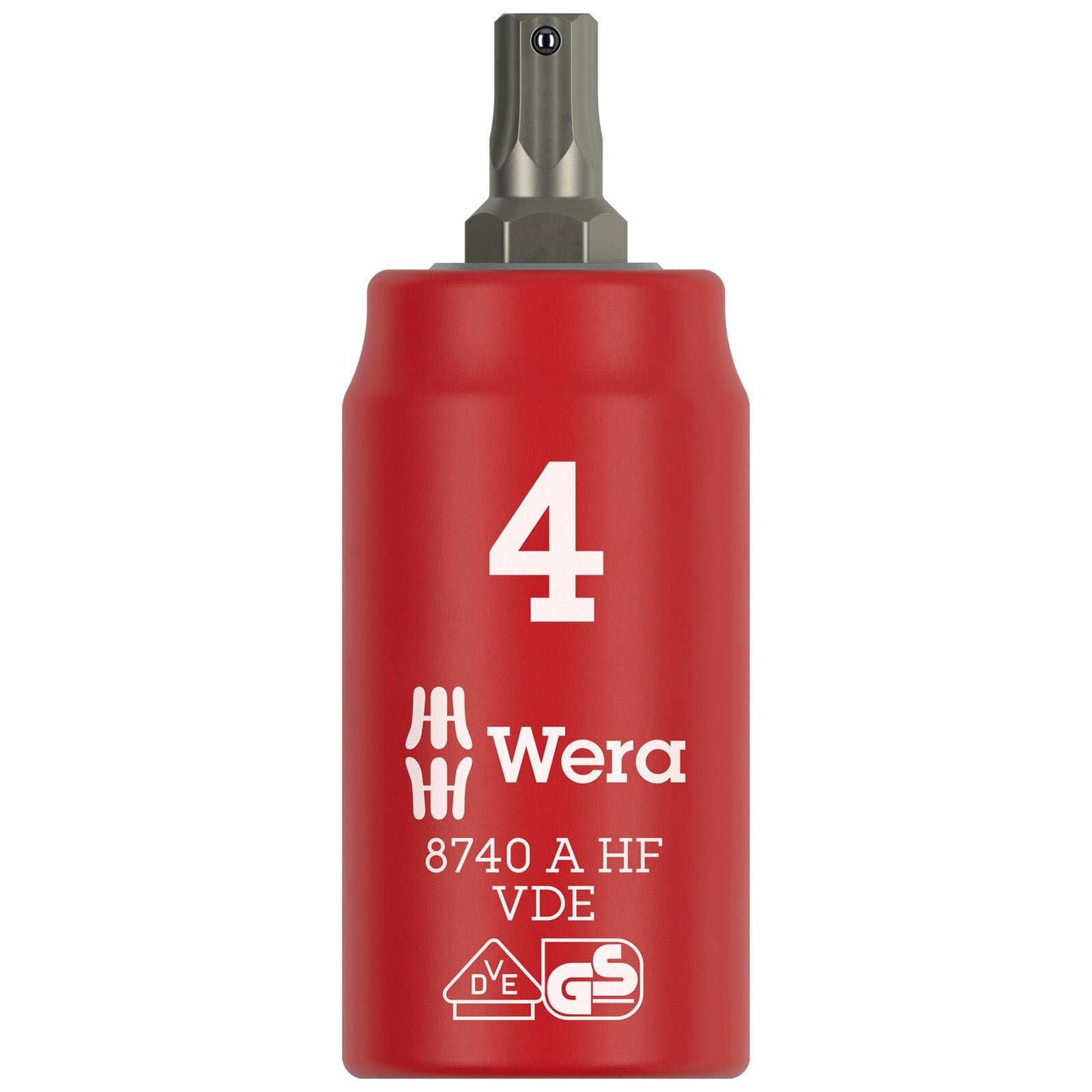 Wera VDE Zyklop Hex Bit Socket 1000V Holding Function 1/4" Drive 8740 A VDE HF 3-8mm - Choose Size  White Rose Tools