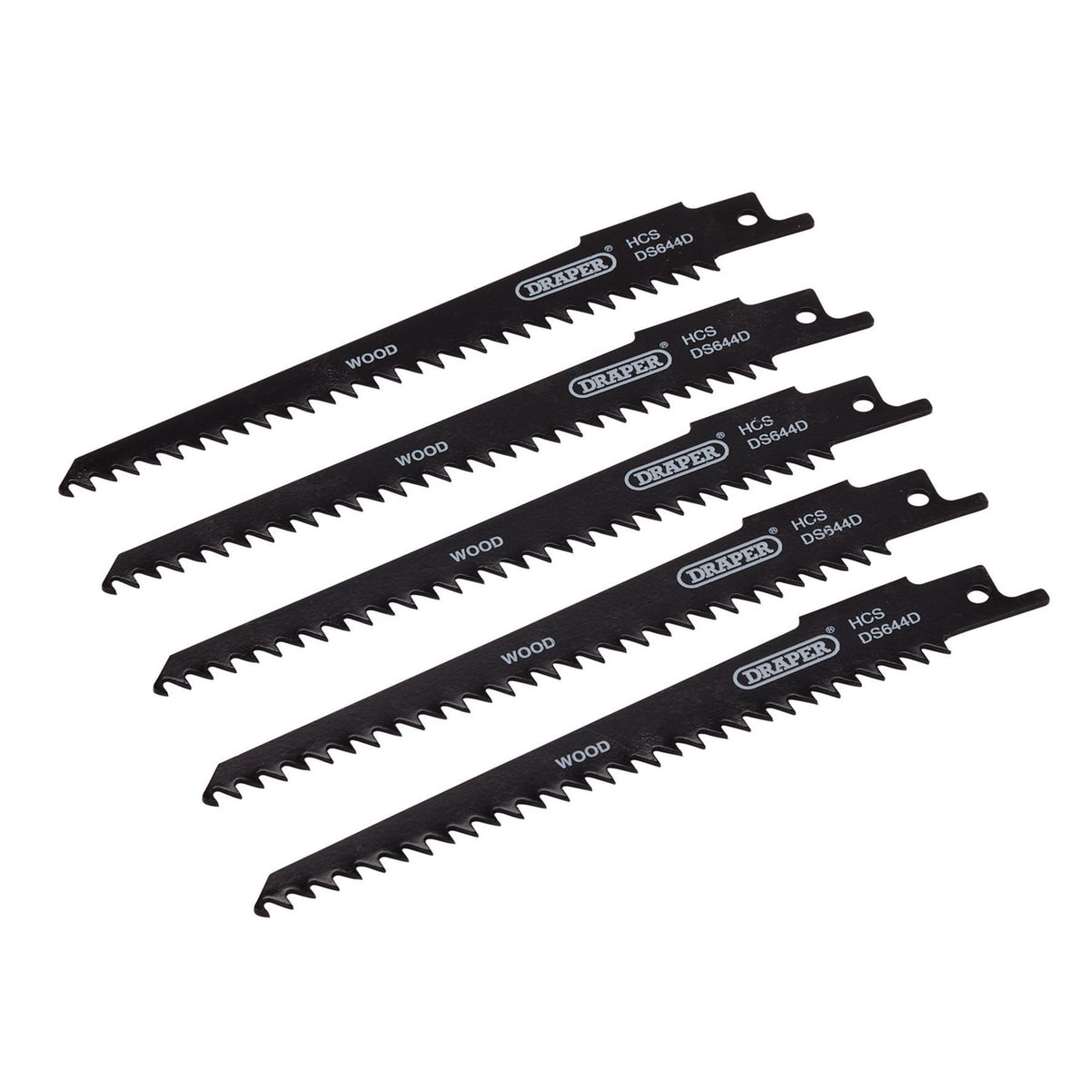 Draper Reciprocating Saw Blades for Wood and Plastic Cutting 150mm 6tpi (Pack of 5) 43430  White Rose Tools