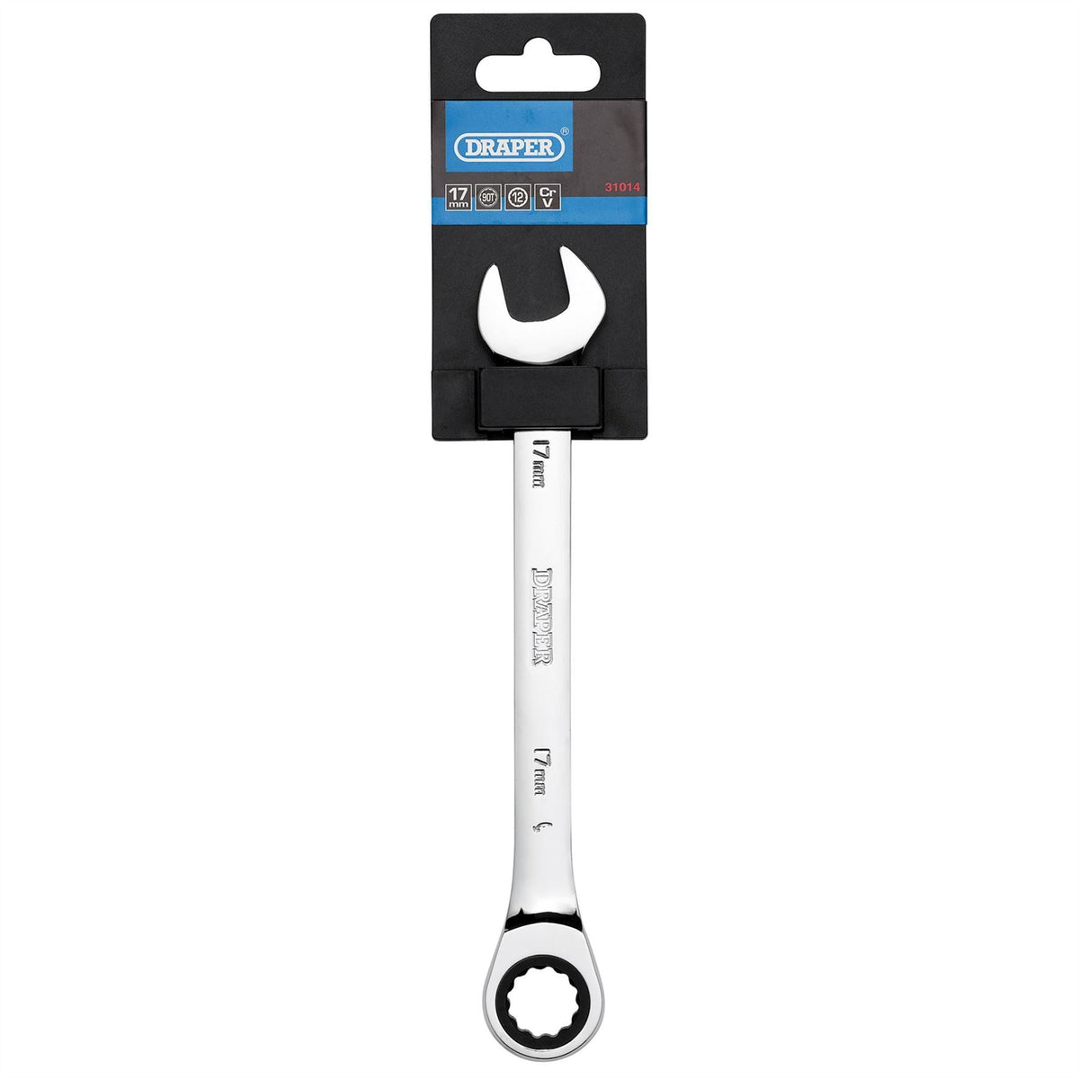 Draper Metric Ratcheting Combination Spanner 17mm 31014  White Rose Tools