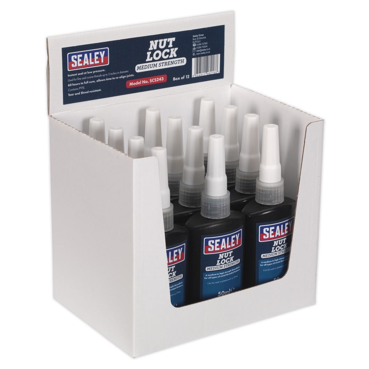 Sealey Nut Lock Medium Strength 50ml Pack of 12 