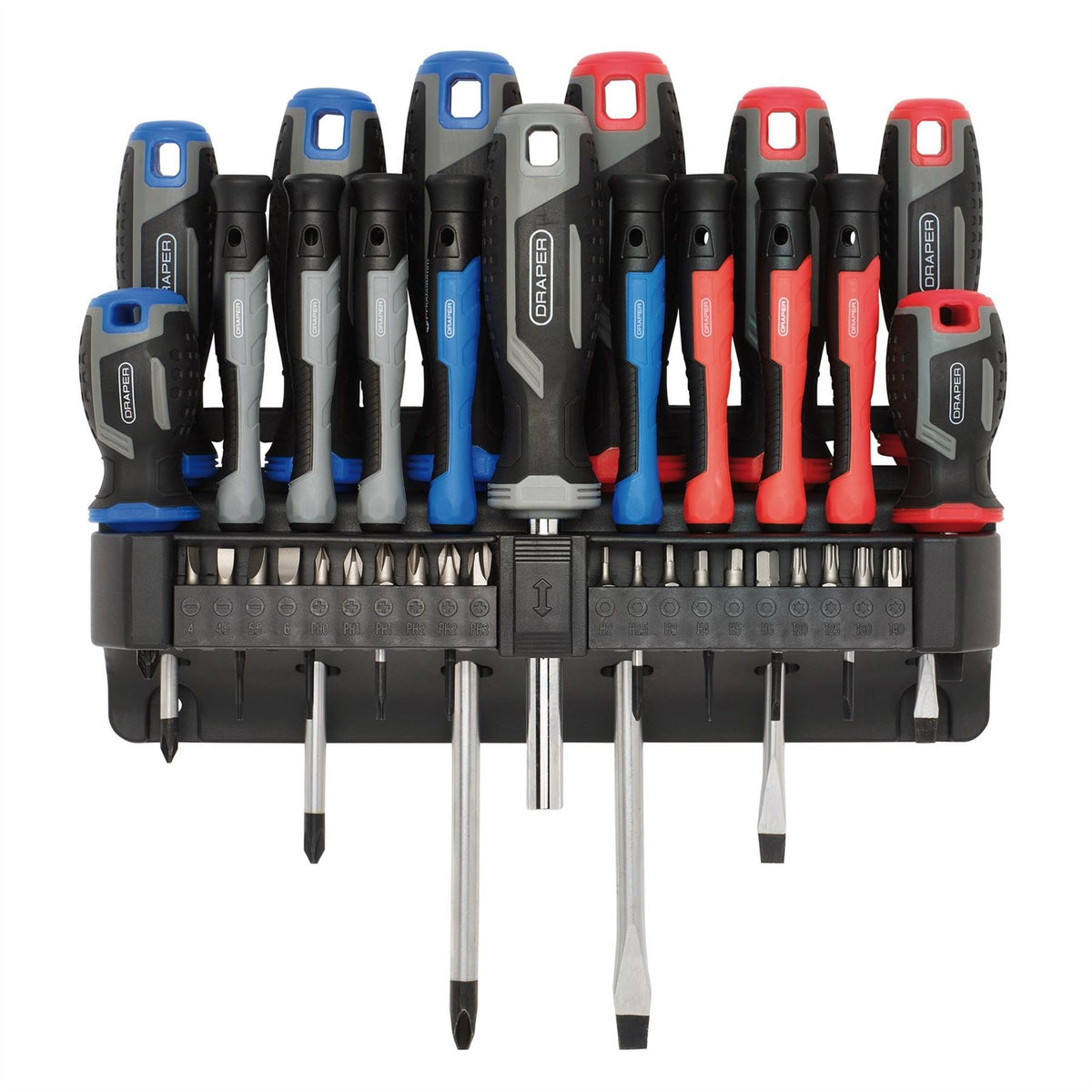 Draper Screwdriver Set with Wall Mountable Rack (37 Piece) 31672  White Rose Tools