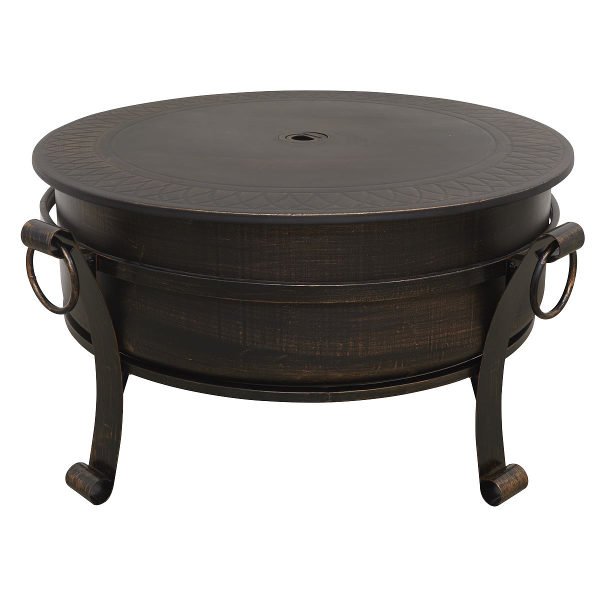 Dellonda 30" Deluxe 2-in-1 Outdoor Fire Pit & Coffee Table Antique Bronze Effect