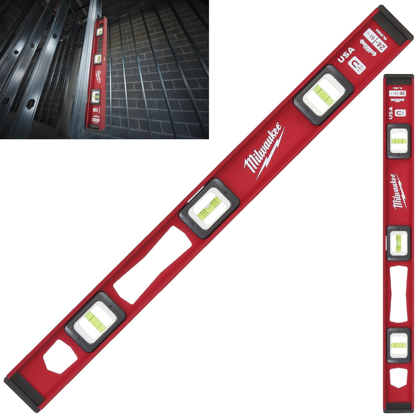 Milwaukee I-Beam Spirit Level Magnetic 61cm 24in 