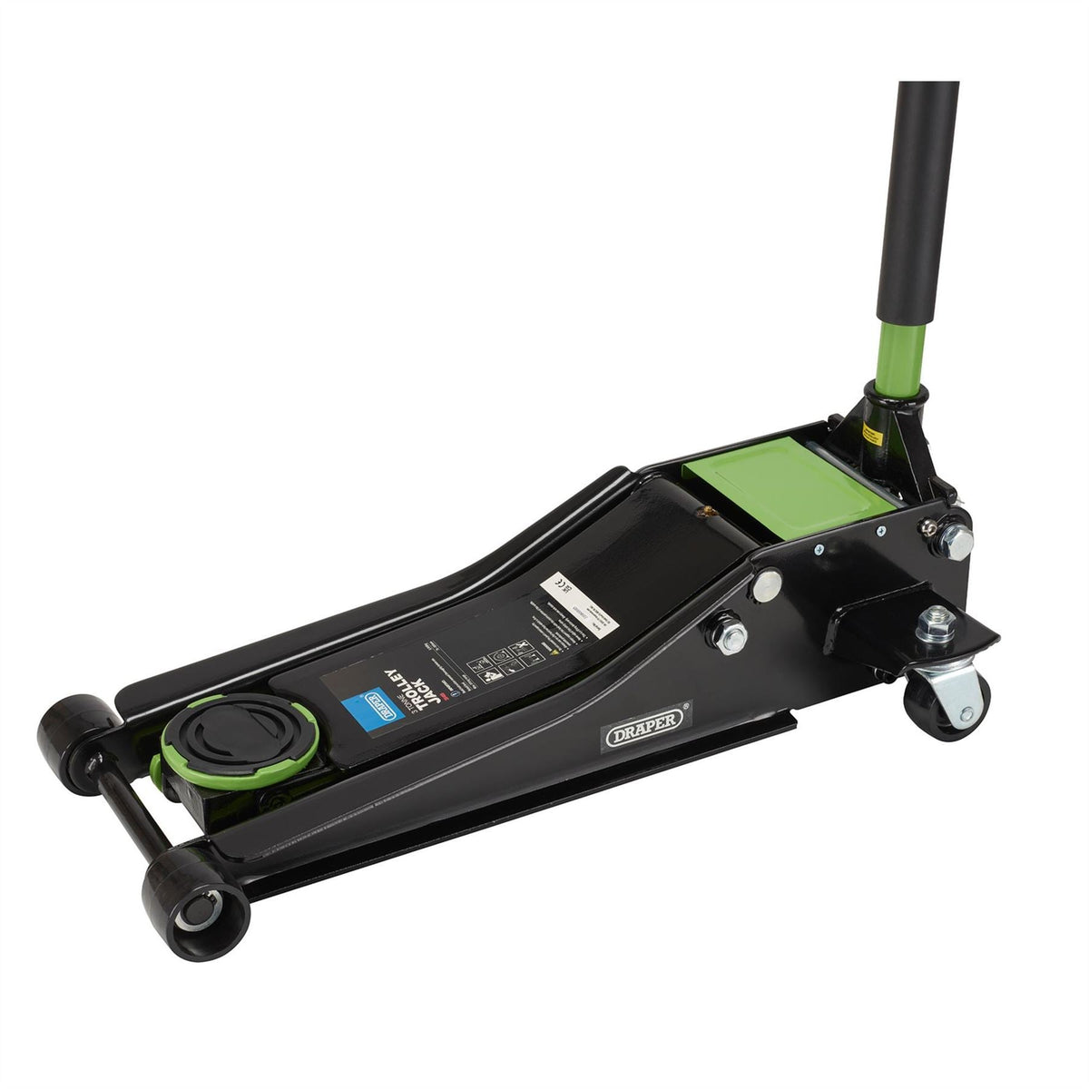 Draper Trolley Jack 3 Tonne Green 28485  White Rose Tools