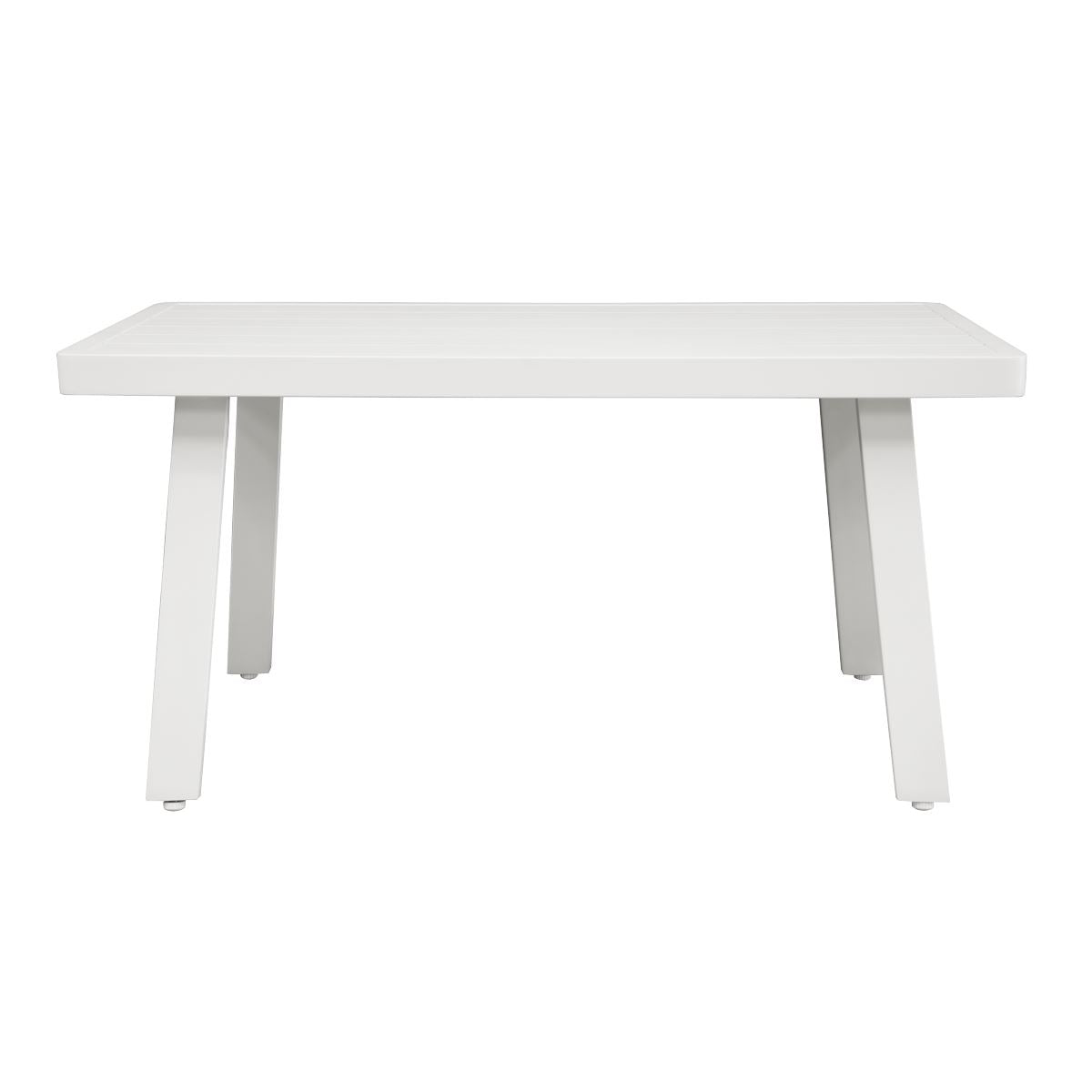 Dellonda Kyoto White 3-Piece Outdoor Garden Corner Sofa & Coffee Table Set