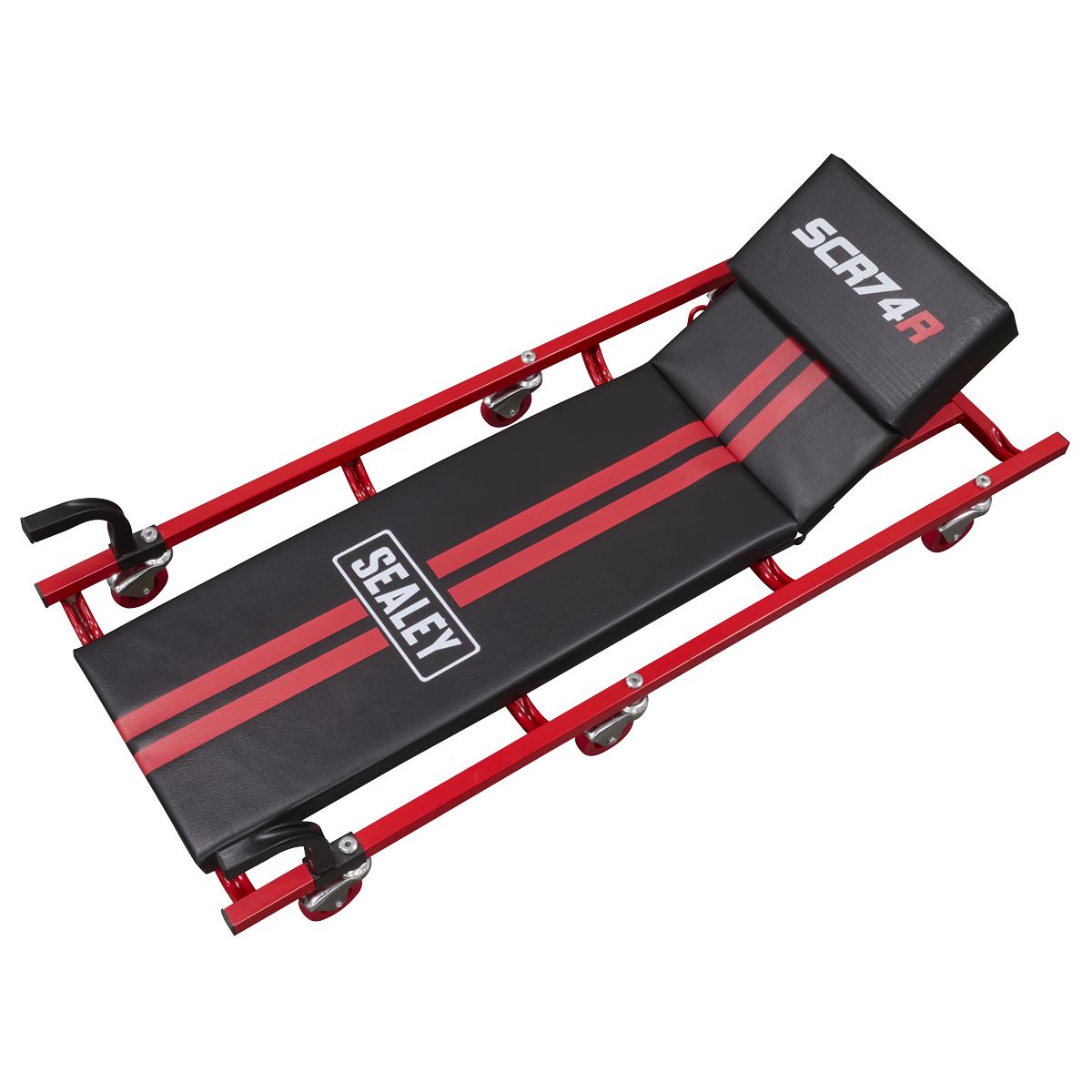 Sealey American-Style Deluxe Creeper with Steel Frame, 6 Wheels & Adjustable Headrest 40 