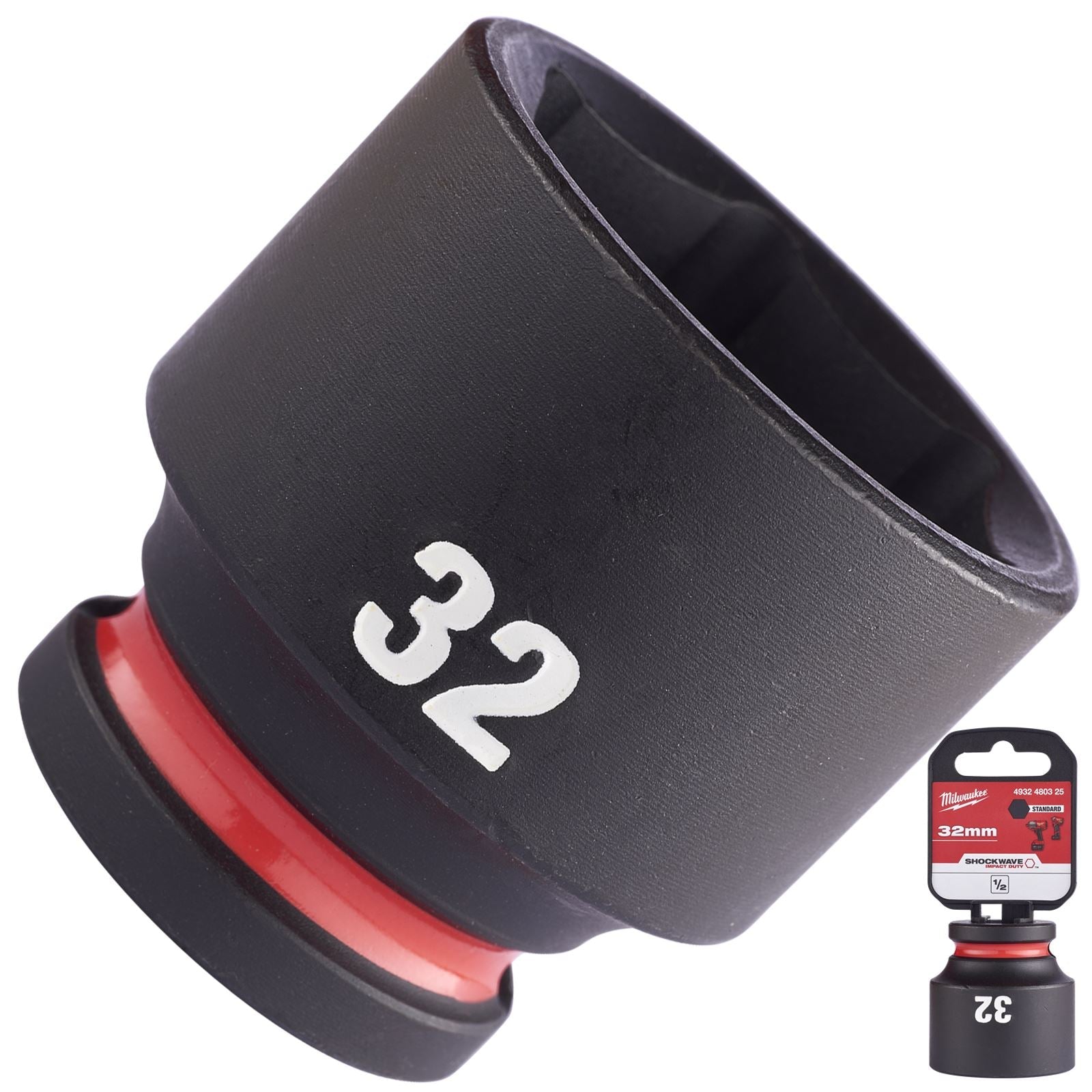 Milwaukee Impact Sockets Standard 1/2" Drive 8-32mm SHOCKWAVE Impact Duty 