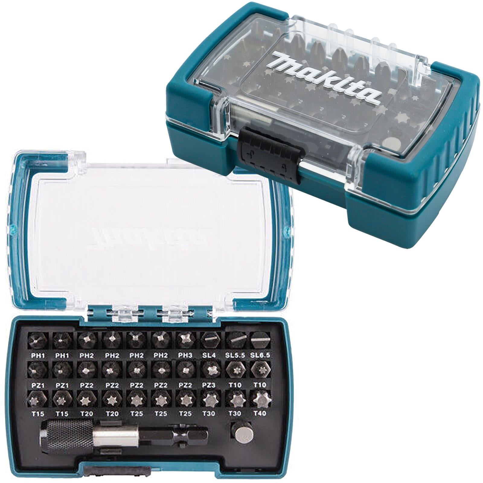 Makita Screwdriver Bit Set with Bit Holder in Case 32 Piece D-74762 