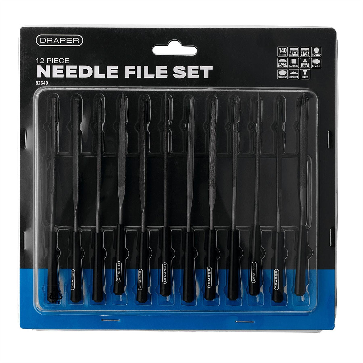 Draper Needle File Set 140mm (12 Piece) 82640  White Rose Tools