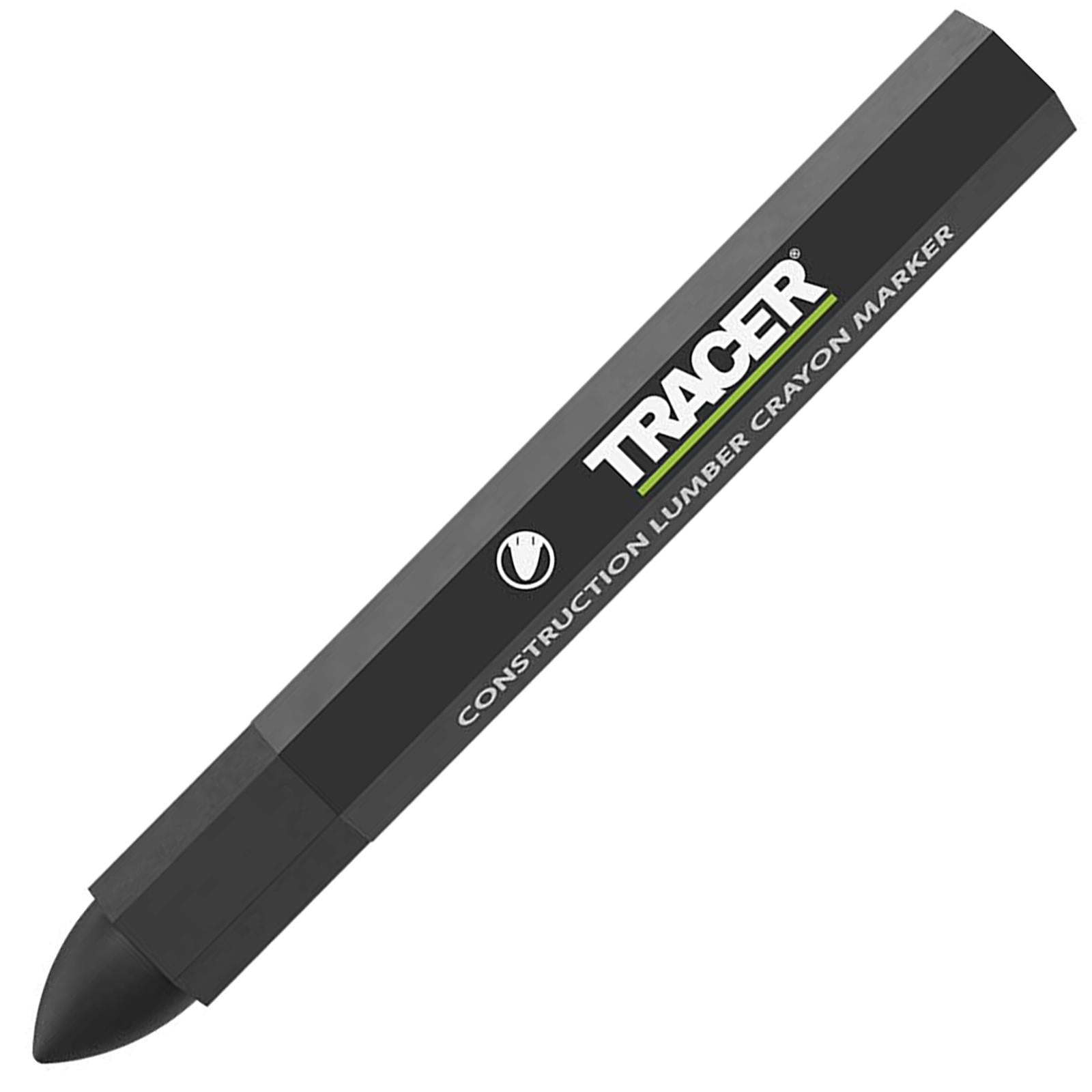TRACER Construcion Lumber Crayon Markers Black 12 Pack