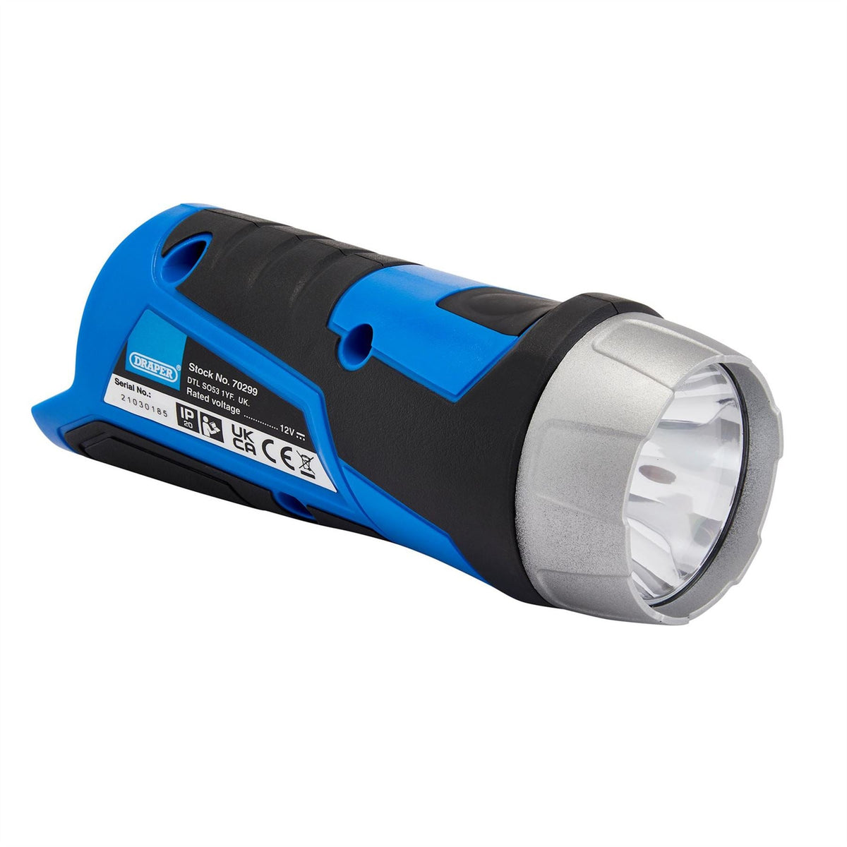 Draper 12V LED Torch 1W 90 Lumens (Sold Bare) 70299  White Rose Tools