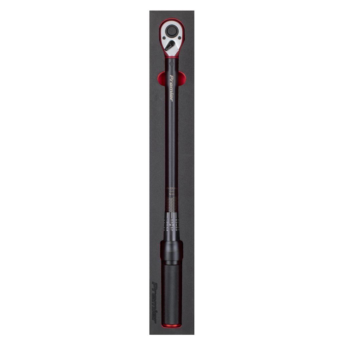 Sealey Premier Black Torque Wrench Micrometer Style 1/2"Sq Drive Calibrated 40-220Nm - Premier Black 