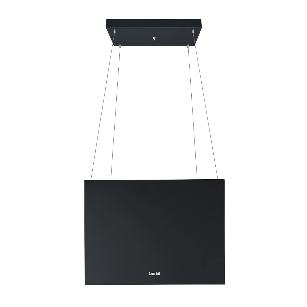 Baridi Square Island Cooker Hood 40cm - Black  White Rose Tools