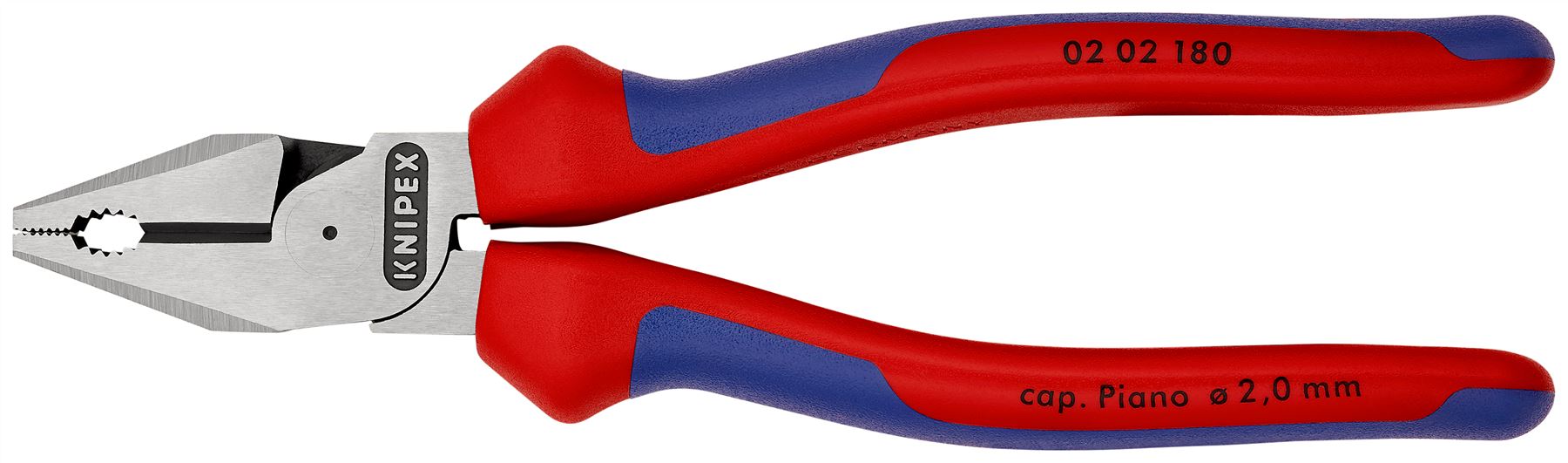 KNIPEX Combination Pliers High Leverage 180mm Multi Component Grips 02 02 180