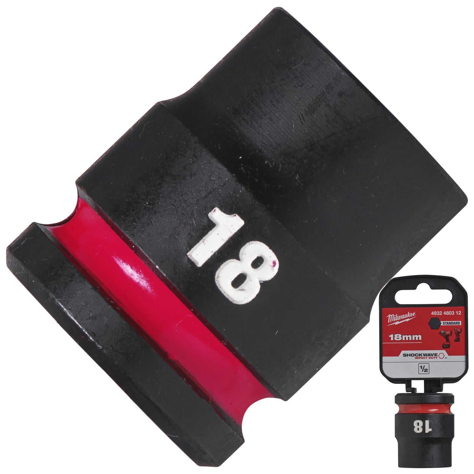 Milwaukee Impact Sockets Standard 1/2" Drive 8-32mm SHOCKWAVE Impact Duty 