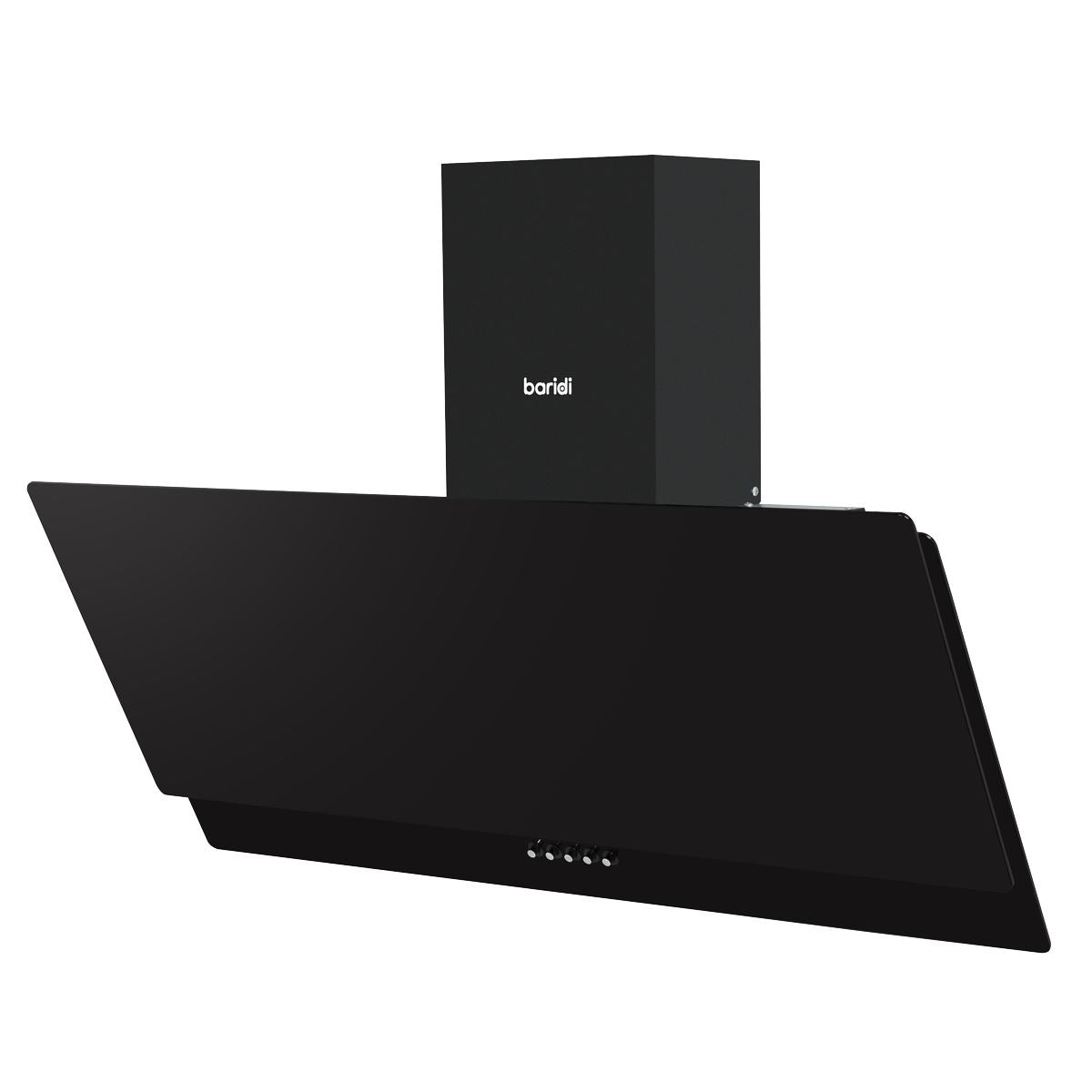 Baridi Angled Chimney Cooker Hood with Carbon Filters & LED Lamp 90cm, Energy Class A - Black Glass  White Rose Tools