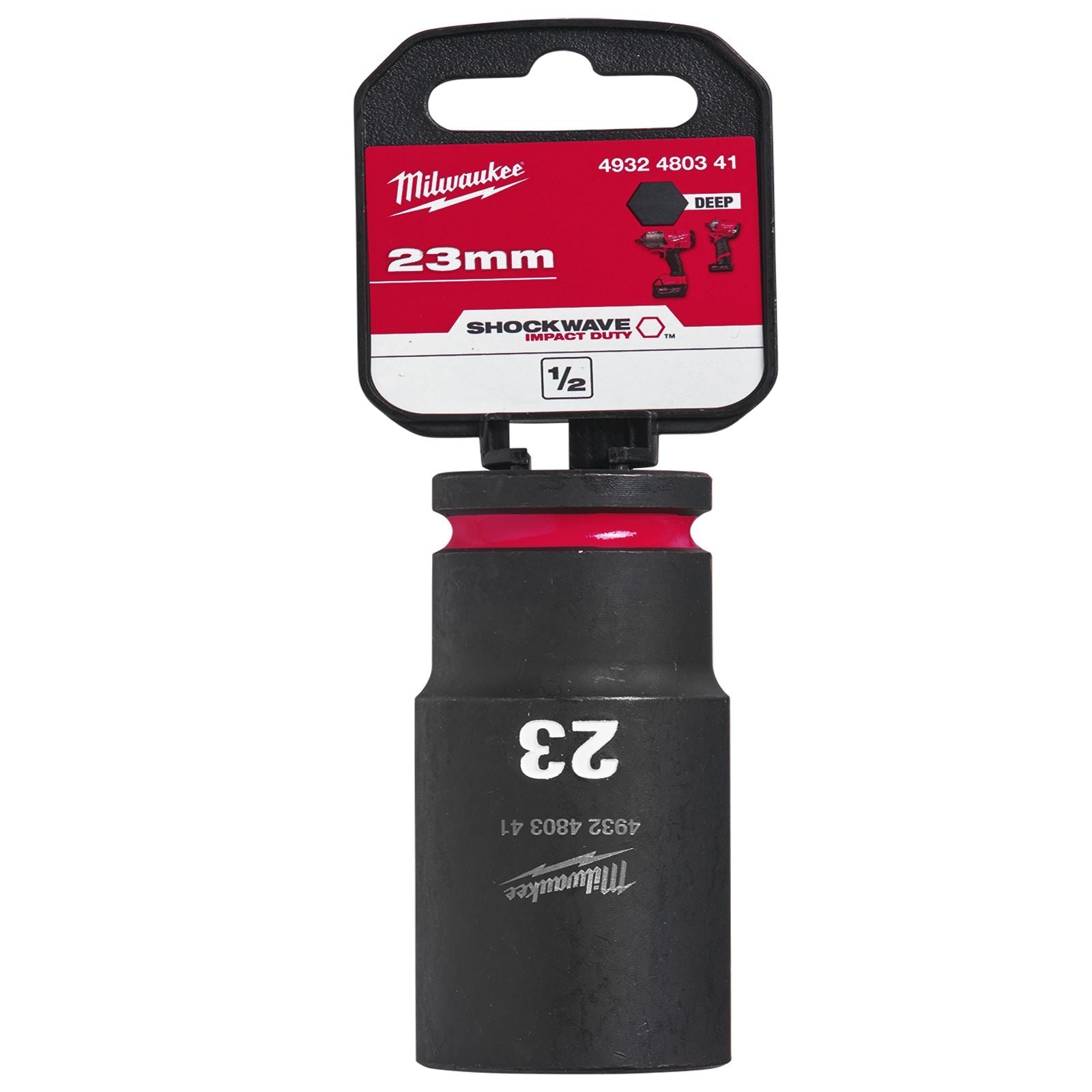 Milwaukee Impact Sockets Deep 1/2" Drive 8-36mm SHOCKWAVE Impact Duty 
