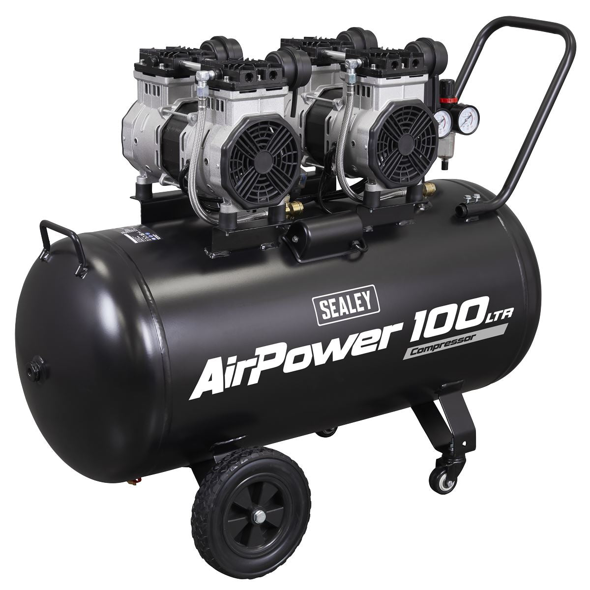 Sealey 100L Oil Free Low Noise Direct Drive Air Compressor 2 x 2hp