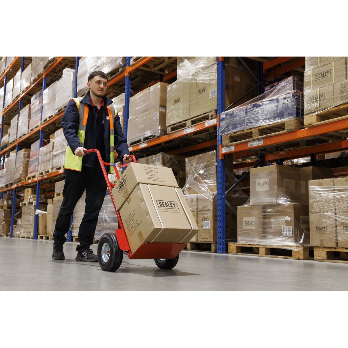 Sealey Sack Truck with Pneumatic Tyres 200kg Capacity