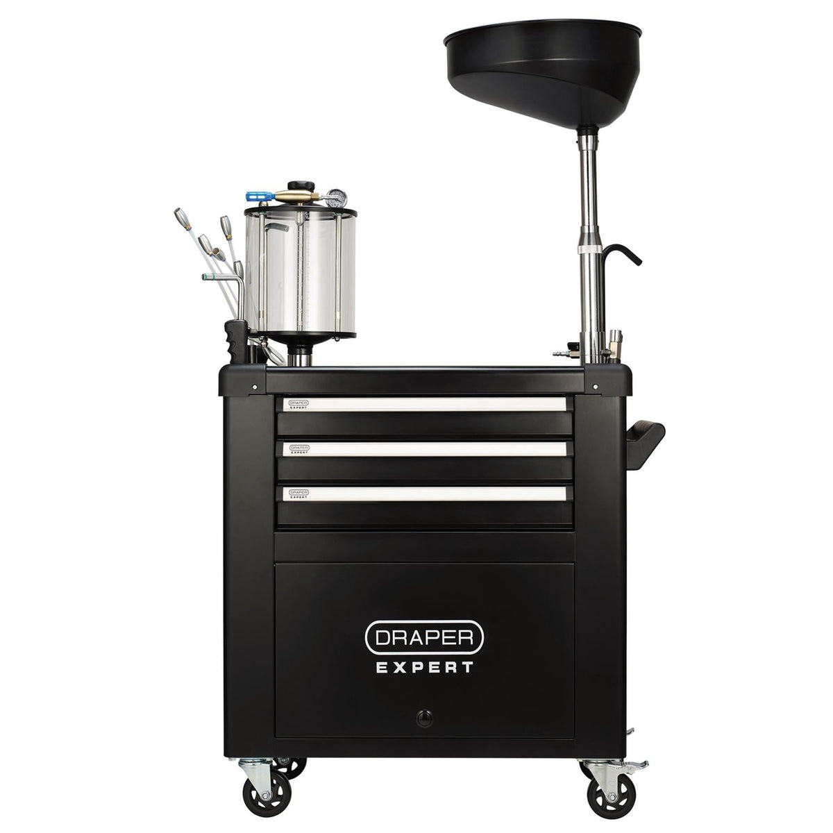 Draper Expert Mobile Oil Service Station & Chamber and Oil Drain Pan 30205  White Rose Tools
