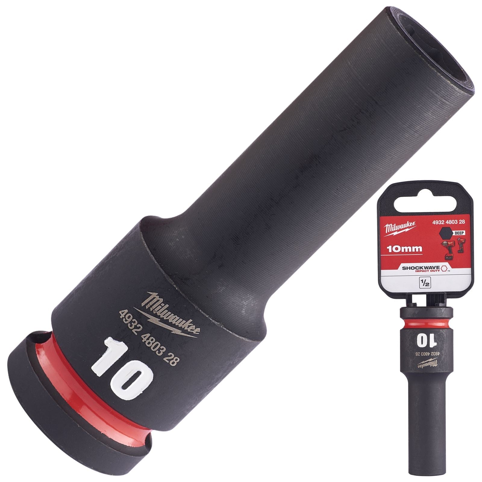 Milwaukee Impact Sockets Deep 1/2" Drive 8-36mm SHOCKWAVE Impact Duty 