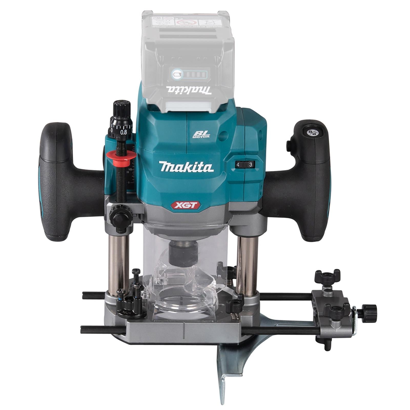 Makita Plunge Router Cordless 1/2" Collet Brushless XGT 40V Max In MakPac Type 4 Case Body Only RP001GZ02