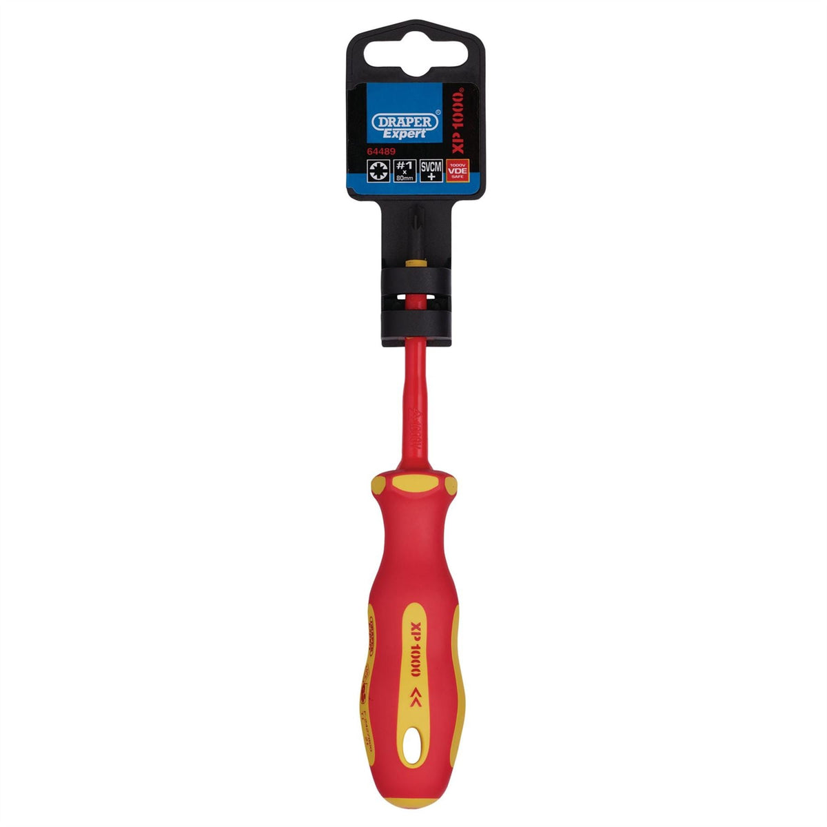 Draper XP1000 VDE PZ/SL Type Screwdriver No.1 x 80mm 64489  White Rose Tools