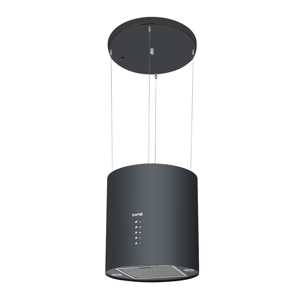 Baridi Island Cooker Hood, Pendant Style, Ø35cm, 3-Speed, Black  White Rose Tools