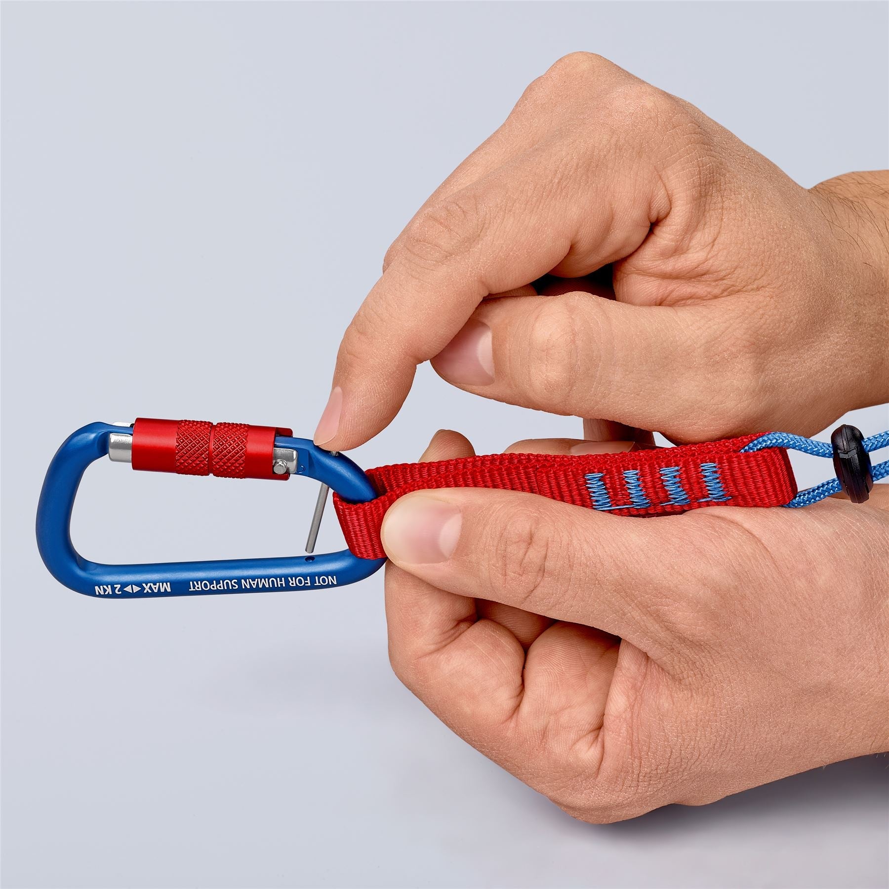 Knipex Carabiner Tool Tether 2 Pieces Working at Height 2 KN Load Capacity 00 50 03 T BK 