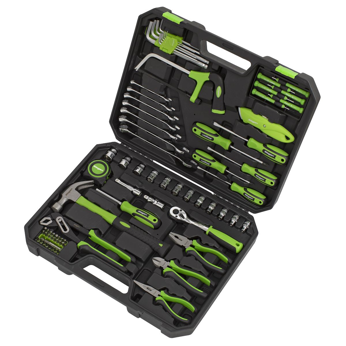 Siegen by Sealey Tool Kit 84 Piece 3/8" Drive Sockets Spanners Screwdrivers Pliers Hacksaw