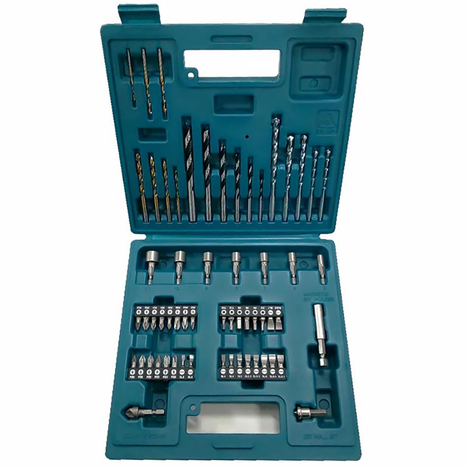 Makita Drill Screwdriver Bit Set Carry Case Wood Masonry Metal HSS 60pc 