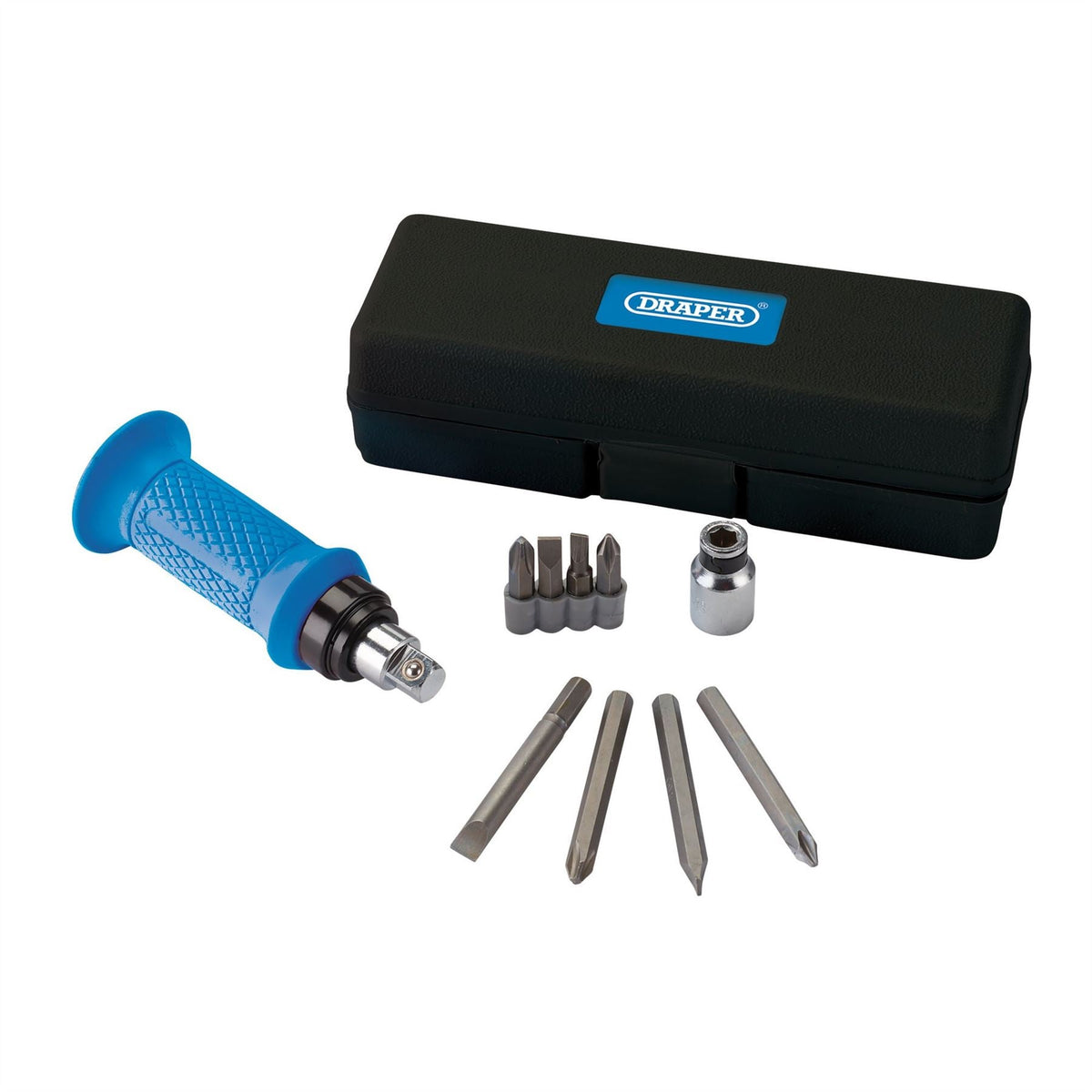 Draper Impact Screwdriver Set 1/2" Sq. Dr. 162mm (10 Piece) 27837  White Rose Tools