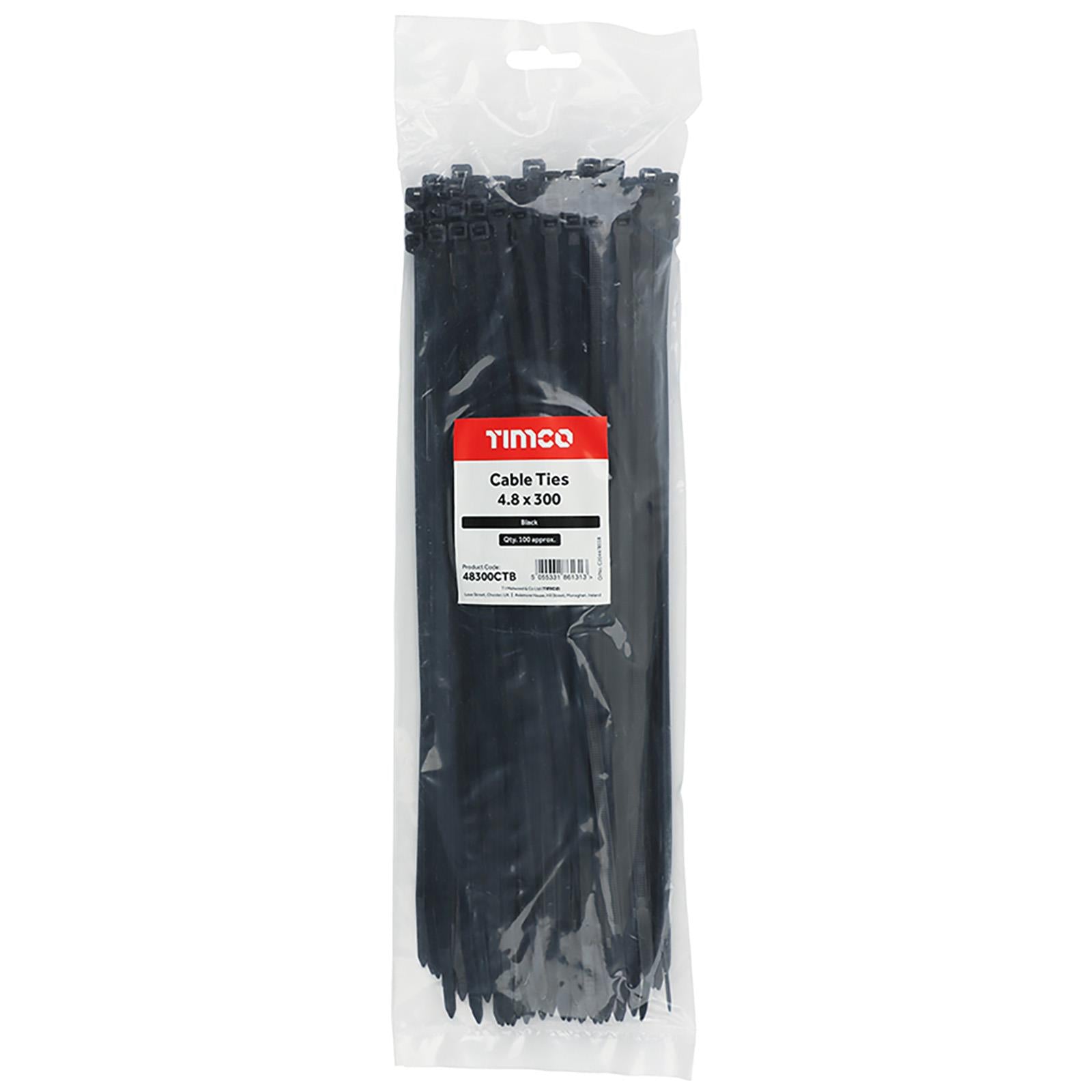 TIMCO Cable Ties Tie Wraps Black BS EN 62275 - Choose Size