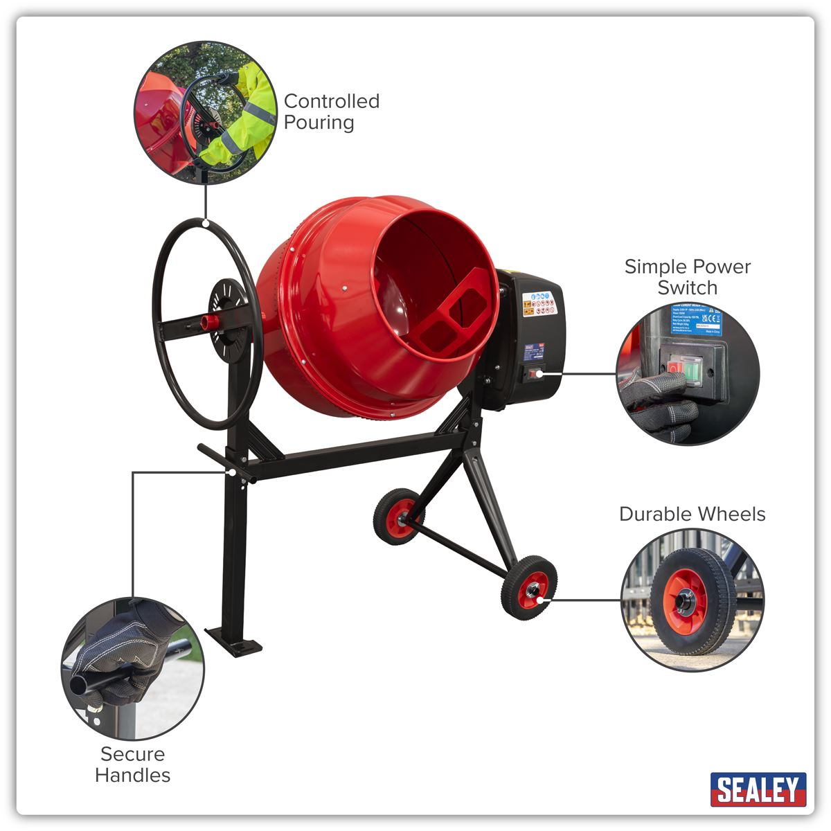 Sealey 125L Cement Mixer 550W