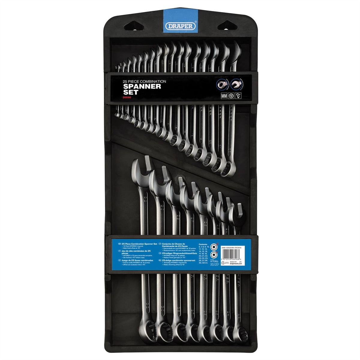 Draper HI-TORQ® Metric Combination Spanner Set (25 Piece) 26696  White Rose Tools
