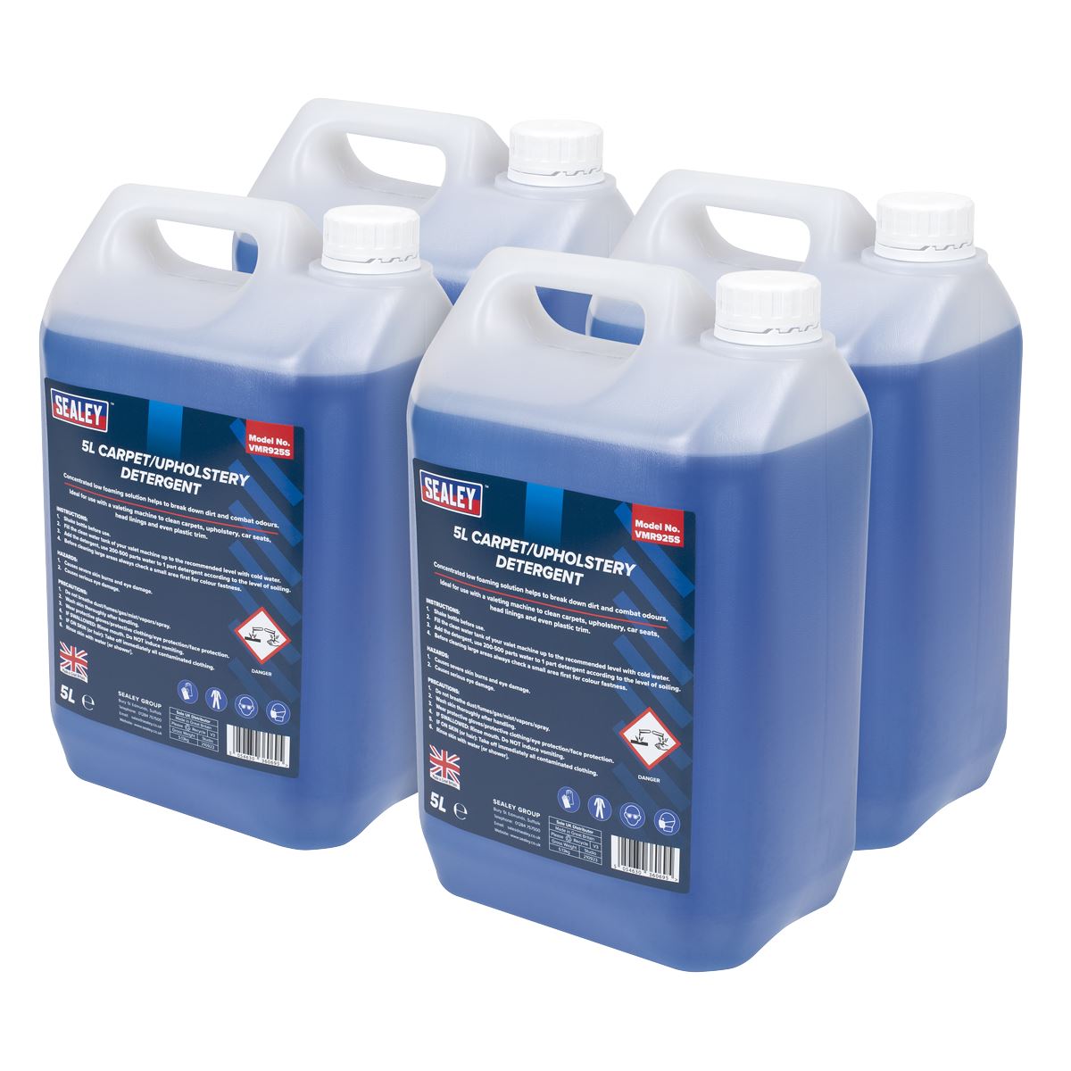 Sealey Carpet/Upholstery Detergent 5L Pack of 4 