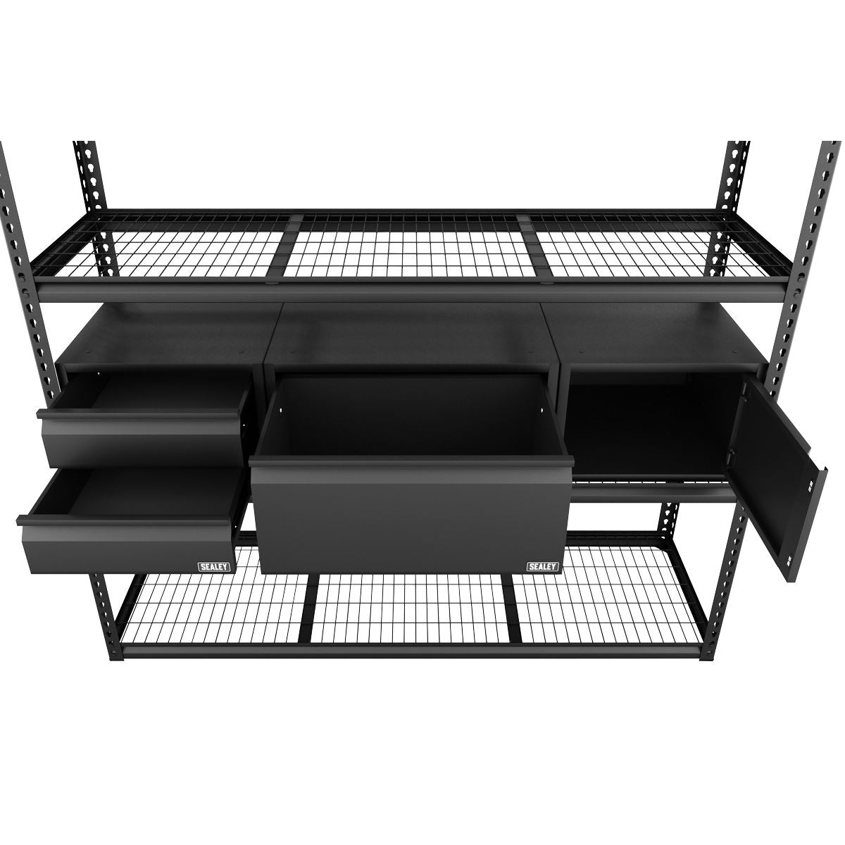Sealey Heavy-Duty Modular Racking Kit with 3 Storage Units  White Rose Tools