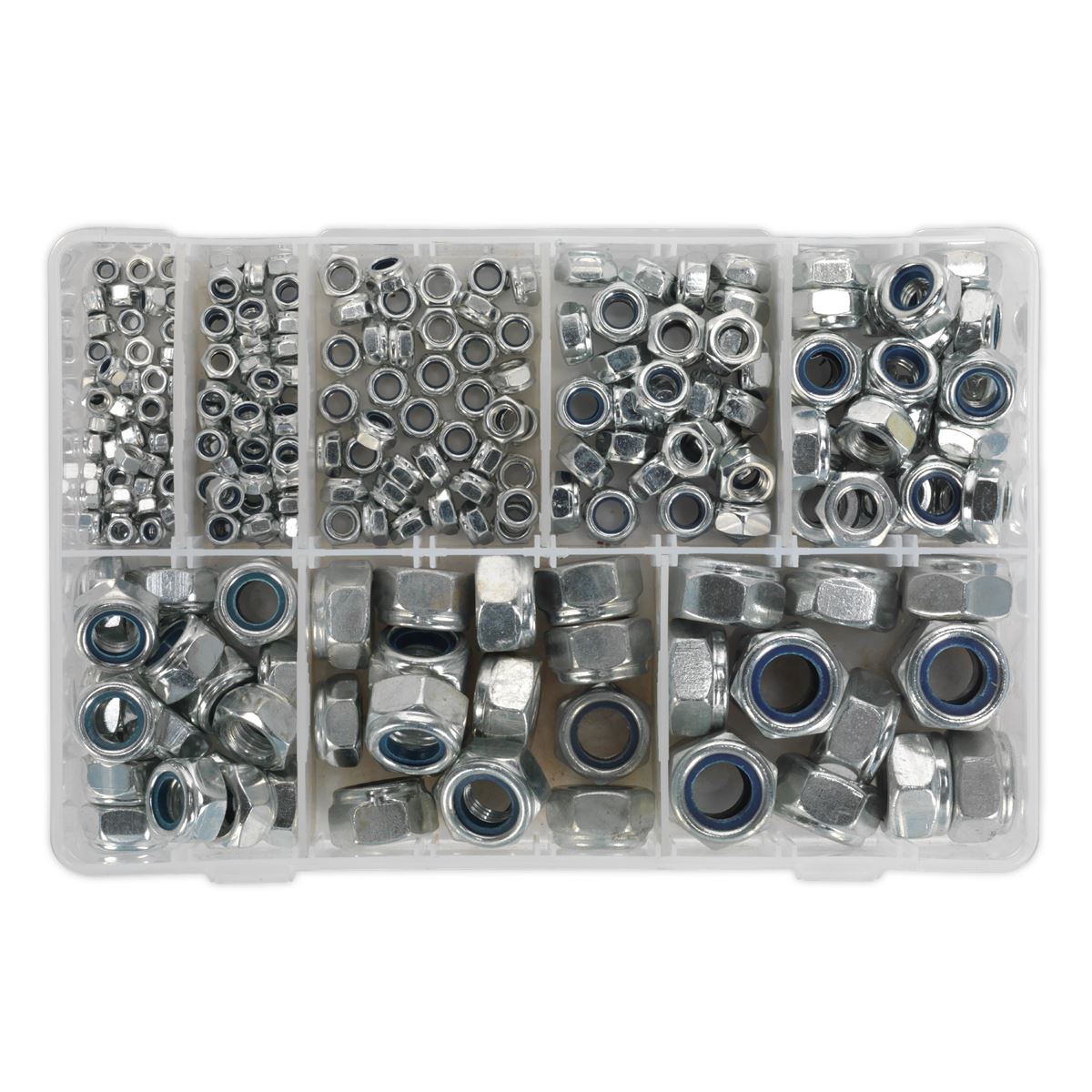 Sealey Nylon Locknut Assortment 255pc M4-M16 