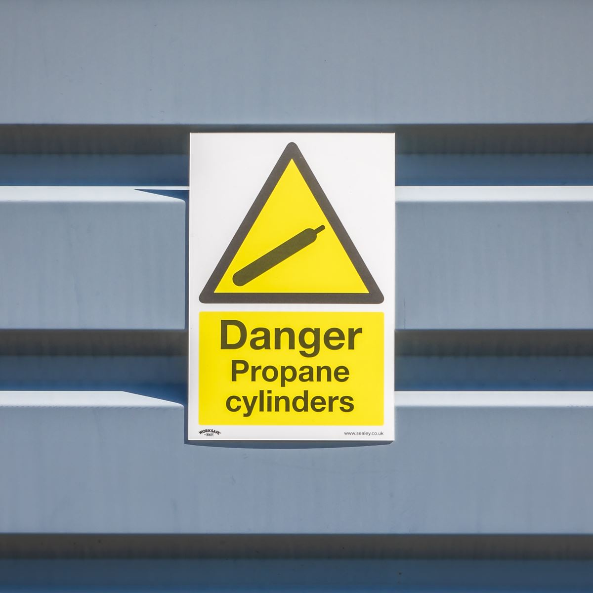 Worksafe by Sealey Warning Safety Sign - Danger Propane Cylinders - Self-Adhesive Vinyl