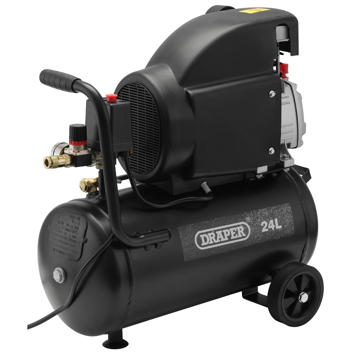 Draper 230V 24L Direct Drive Air Compressor 1.5kW/2hp 24980  White Rose Tools