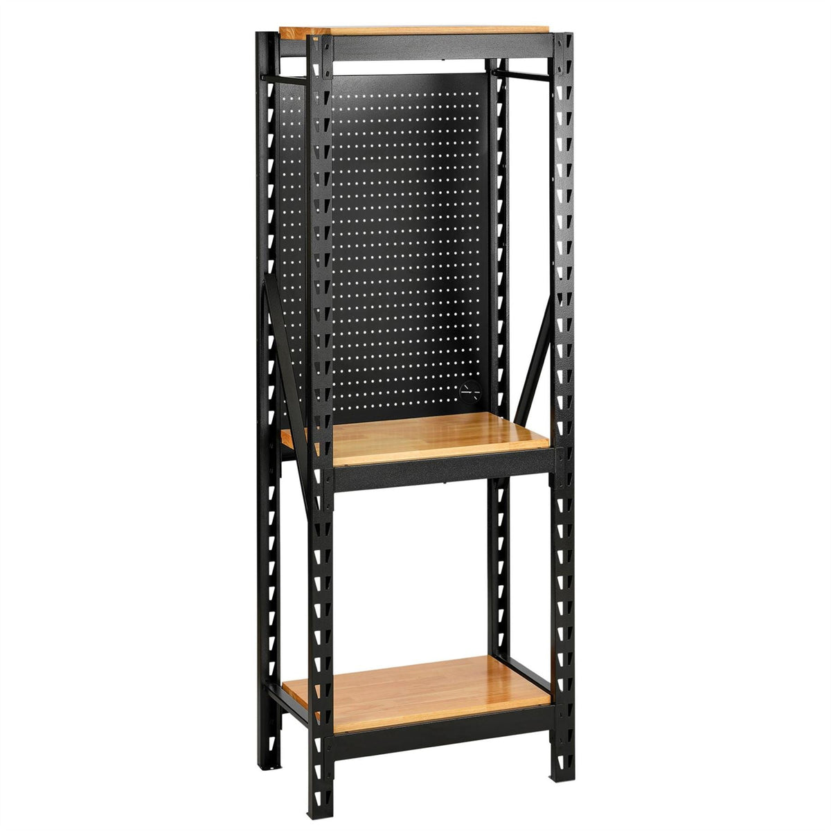 BUNKER 17 Piece Modular 3 Tier Racking with Hardwood Shelving and Pegboards 750mm 39683  White Rose Tools