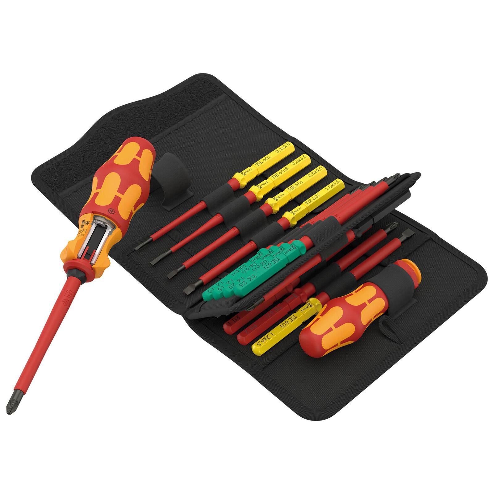 Wera VDE Ratchet Screwdriver Set Take It Easy Kraftform Kompakt KK VDE 17 RA 1 17 Pieces PH PZ PZ/S TX SL