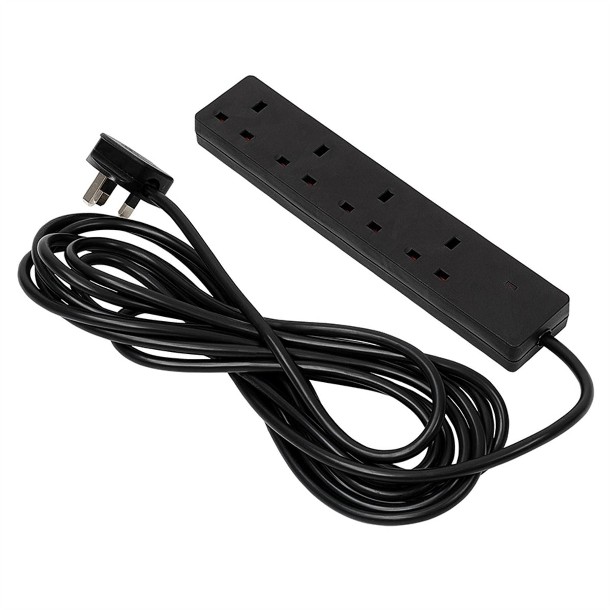 Draper 4 Way Black Extension Lead 5m 30914  White Rose Tools