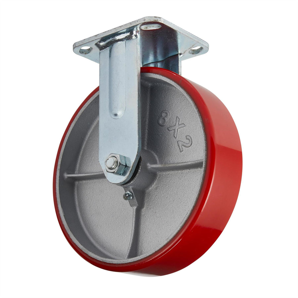 Draper Fixed Plate Fixing Heavy Duty Polyurethane Wheel 200mm Diameter S.W.L. 500kg 65534  White Rose Tools