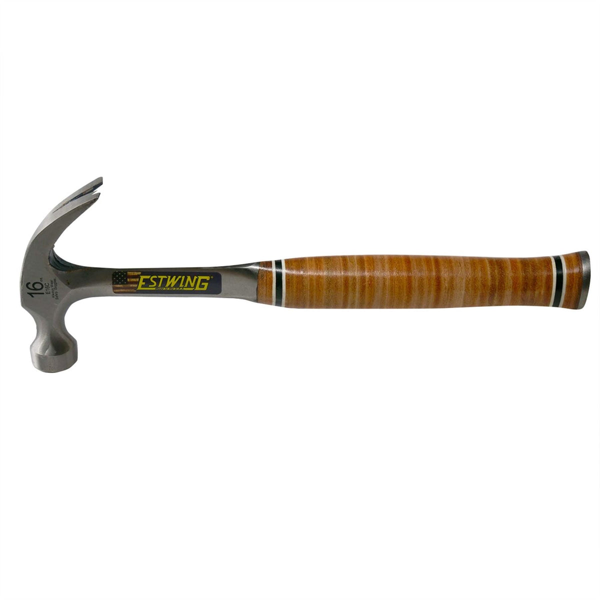Estwing E16C Curved Claw Hammer with Leather Grip 16oz/448g 23506  White Rose Tools