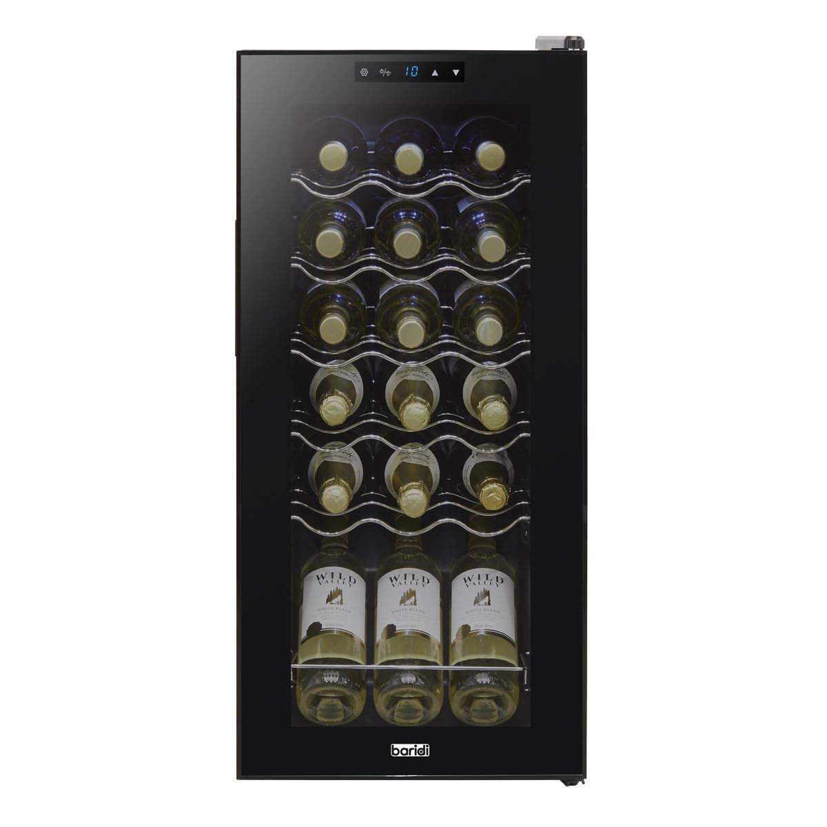 Baridi 18 Bottle Wine Fridge with Digital Touchscreen Controls & LED Light, Black
